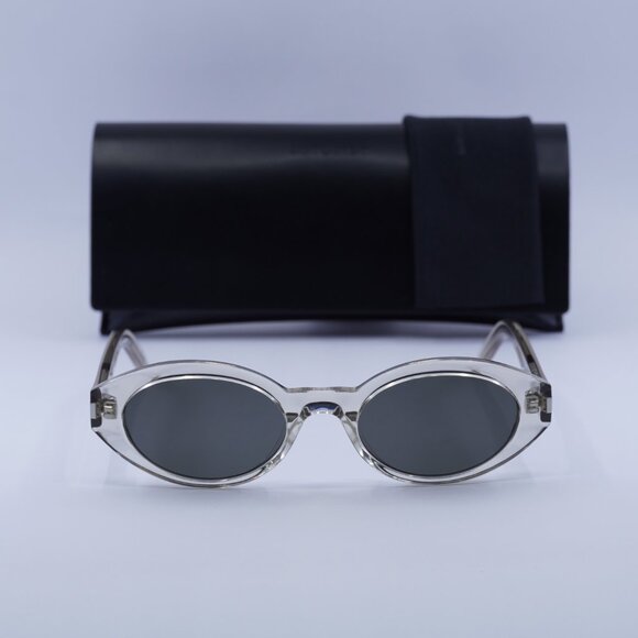 Saint Laurent SL567 003 Oval Sunglasses - Transparent Beige/Grey - Picture 2 of 9
